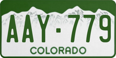 CO license plate AAY779