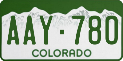 CO license plate AAY780