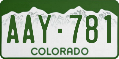 CO license plate AAY781