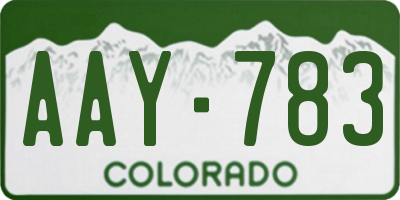 CO license plate AAY783