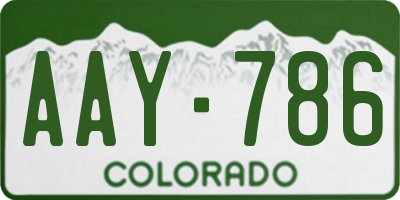 CO license plate AAY786