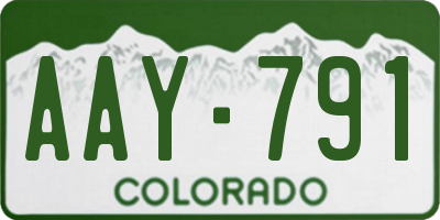 CO license plate AAY791