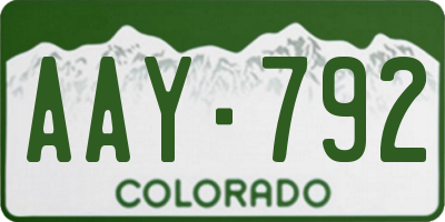CO license plate AAY792