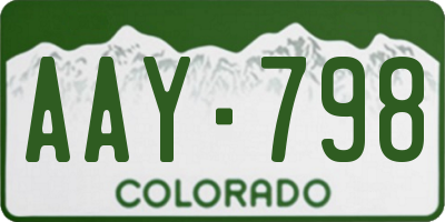 CO license plate AAY798