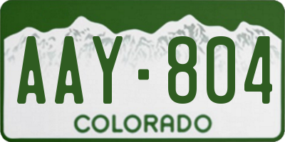 CO license plate AAY804