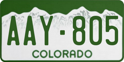 CO license plate AAY805