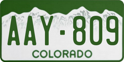 CO license plate AAY809