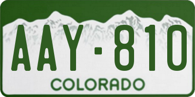 CO license plate AAY810