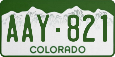CO license plate AAY821