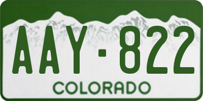 CO license plate AAY822