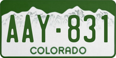 CO license plate AAY831