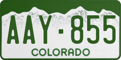 CO license plate AAY855