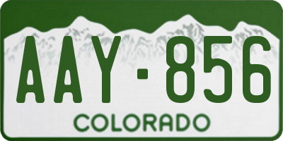 CO license plate AAY856