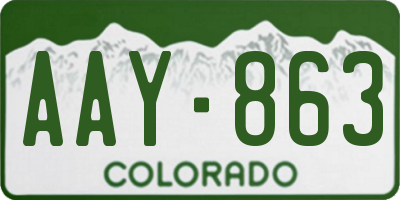 CO license plate AAY863