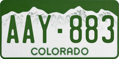 CO license plate AAY883