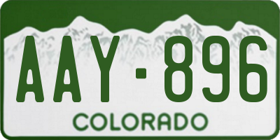 CO license plate AAY896