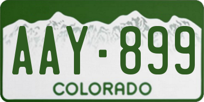 CO license plate AAY899