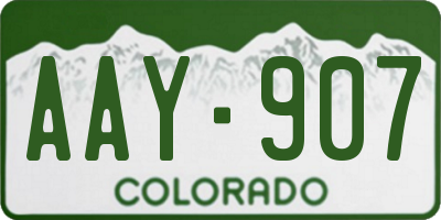 CO license plate AAY907