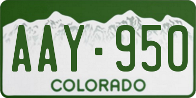 CO license plate AAY950