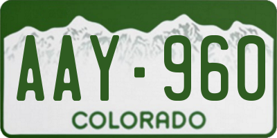 CO license plate AAY960