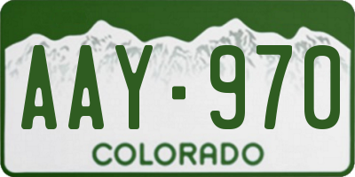 CO license plate AAY970