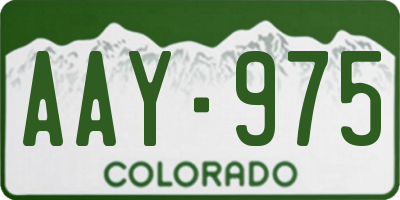 CO license plate AAY975