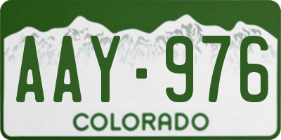 CO license plate AAY976