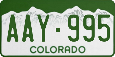 CO license plate AAY995