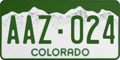 CO license plate AAZ024