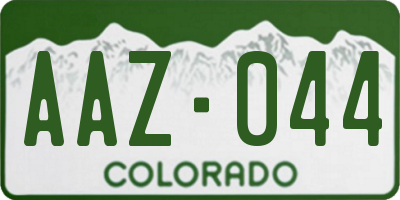 CO license plate AAZ044