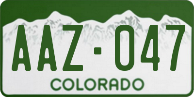 CO license plate AAZ047
