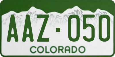 CO license plate AAZ050