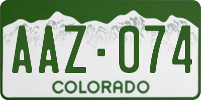 CO license plate AAZ074