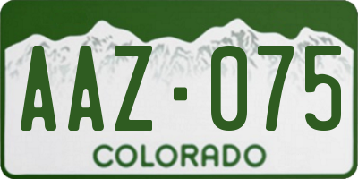 CO license plate AAZ075
