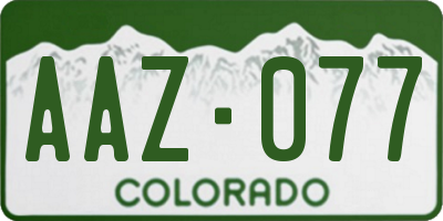 CO license plate AAZ077