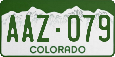 CO license plate AAZ079