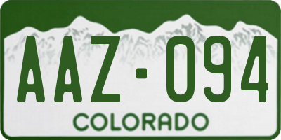 CO license plate AAZ094