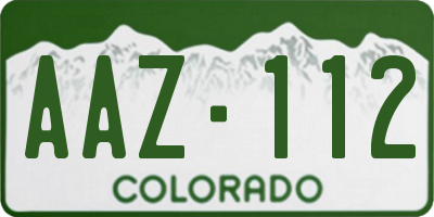 CO license plate AAZ112
