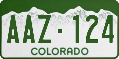 CO license plate AAZ124