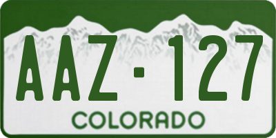 CO license plate AAZ127