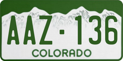 CO license plate AAZ136
