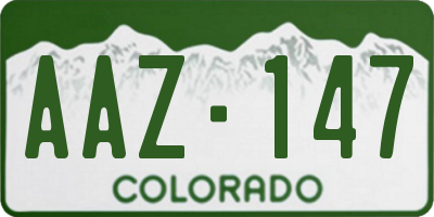 CO license plate AAZ147