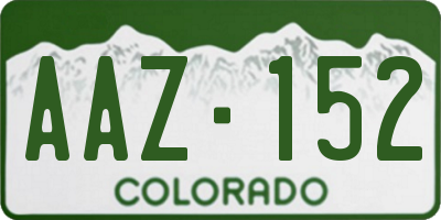 CO license plate AAZ152