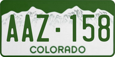 CO license plate AAZ158