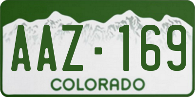 CO license plate AAZ169