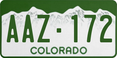 CO license plate AAZ172