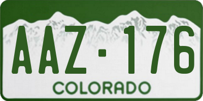 CO license plate AAZ176