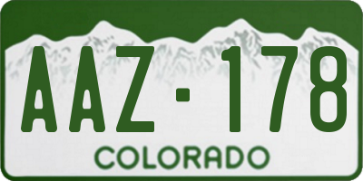 CO license plate AAZ178