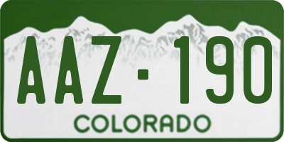 CO license plate AAZ190
