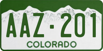 CO license plate AAZ201